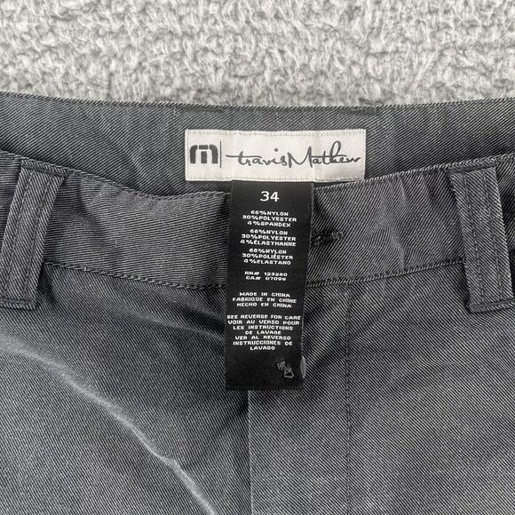 Travis Matthew Golf Shorts Mens 34 x 10 Performance Gray Nylon Polyester Spandex - Picture 2 of 4